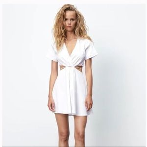 Zara Cutout White Poplin Dress